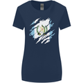 Torn Guatemala Flag Guatemalan Day Football Womens Wider Cut T-Shirt Navy Blue