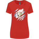 Torn Guatemala Flag Guatemalan Day Football Womens Wider Cut T-Shirt Red
