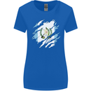 Torn Guatemala Flag Guatemalan Day Football Womens Wider Cut T-Shirt Royal Blue