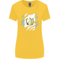Torn Guatemala Flag Guatemalan Day Football Womens Wider Cut T-Shirt Yellow