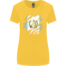 Torn Guatemala Flag Guatemalan Day Football Womens Wider Cut T-Shirt Yellow