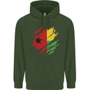 Torn Guinea-Bissau Flag Day Football Childrens Kids Hoodie Forest Green