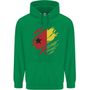 Torn Guinea-Bissau Flag Day Football Childrens Kids Hoodie Irish Green