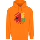Torn Guinea-Bissau Flag Day Football Childrens Kids Hoodie Orange