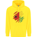 Torn Guinea-Bissau Flag Day Football Childrens Kids Hoodie Yellow