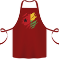 Torn Guinea-Bissau Flag Day Football Cotton Apron 100% Organic Maroon