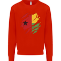 Torn Guinea-Bissau Flag Day Football Kids Sweatshirt Jumper Bright Red