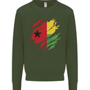 Torn Guinea-Bissau Flag Day Football Kids Sweatshirt Jumper Forest Green
