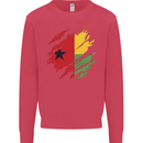 Torn Guinea-Bissau Flag Day Football Kids Sweatshirt Jumper Heliconia