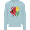 Torn Guinea-Bissau Flag Day Football Kids Sweatshirt Jumper Light Blue
