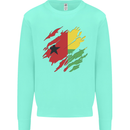 Torn Guinea-Bissau Flag Day Football Kids Sweatshirt Jumper Peppermint