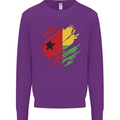 Torn Guinea-Bissau Flag Day Football Kids Sweatshirt Jumper Purple