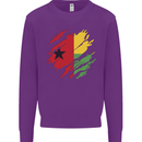 Torn Guinea-Bissau Flag Day Football Kids Sweatshirt Jumper Purple