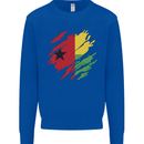 Torn Guinea-Bissau Flag Day Football Kids Sweatshirt Jumper Royal Blue