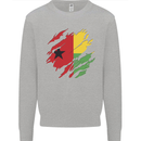 Torn Guinea-Bissau Flag Day Football Kids Sweatshirt Jumper Sports Grey