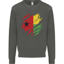 Torn Guinea-Bissau Flag Day Football Kids Sweatshirt Jumper Storm Grey