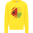Torn Guinea-Bissau Flag Day Football Kids Sweatshirt Jumper Yellow