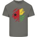 Torn Guinea-Bissau Flag Day Football Kids T-Shirt Childrens Charcoal