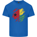 Torn Guinea-Bissau Flag Day Football Kids T-Shirt Childrens Royal Blue