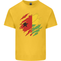 Torn Guinea-Bissau Flag Day Football Kids T-Shirt Childrens Yellow