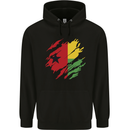 Torn Guinea-Bissau Flag Day Football Mens 80% Cotton Hoodie Black