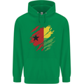 Torn Guinea-Bissau Flag Day Football Mens 80% Cotton Hoodie Irish Green