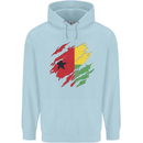 Torn Guinea-Bissau Flag Day Football Mens 80% Cotton Hoodie Light Blue
