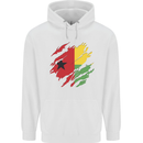 Torn Guinea-Bissau Flag Day Football Mens 80% Cotton Hoodie White