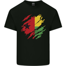Torn Guinea-Bissau Flag Day Football Mens Cotton T-Shirt Tee Top Black