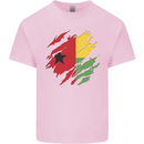 Torn Guinea-Bissau Flag Day Football Mens Cotton T-Shirt Tee Top Light Pink