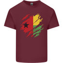 Torn Guinea-Bissau Flag Day Football Mens Cotton T-Shirt Tee Top Maroon