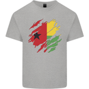 Torn Guinea-Bissau Flag Day Football Mens Cotton T-Shirt Tee Top Sports Grey