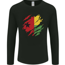 Torn Guinea-Bissau Flag Day Football Mens Long Sleeve T-Shirt Black