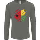 Torn Guinea-Bissau Flag Day Football Mens Long Sleeve T-Shirt Charcoal