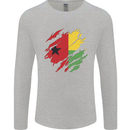 Torn Guinea-Bissau Flag Day Football Mens Long Sleeve T-Shirt Sports Grey
