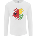 Torn Guinea-Bissau Flag Day Football Mens Long Sleeve T-Shirt White