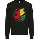 Torn Guinea-Bissau Flag Day Football Mens Sweatshirt Jumper Black
