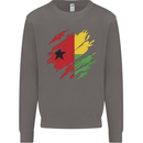 Torn Guinea-Bissau Flag Day Football Mens Sweatshirt Jumper Charcoal