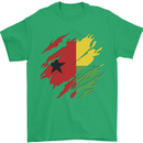 Torn Guinea-Bissau Flag Day Football Mens T-Shirt 100% Cotton Irish Green
