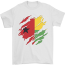 Torn Guinea-Bissau Flag Day Football Mens T-Shirt 100% Cotton White
