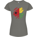 Torn Guinea-Bissau Flag Day Football Womens Petite Cut T-Shirt Charcoal