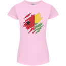 Torn Guinea-Bissau Flag Day Football Womens Petite Cut T-Shirt Light Pink