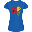 Torn Guinea-Bissau Flag Day Football Womens Petite Cut T-Shirt Royal Blue