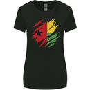 Torn Guinea-Bissau Flag Day Football Womens Wider Cut T-Shirt Black