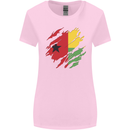 Torn Guinea-Bissau Flag Day Football Womens Wider Cut T-Shirt Light Pink