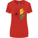 Torn Guinea-Bissau Flag Day Football Womens Wider Cut T-Shirt Red