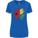 Torn Guinea-Bissau Flag Day Football Womens Wider Cut T-Shirt Royal Blue