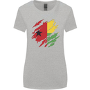 Torn Guinea-Bissau Flag Day Football Womens Wider Cut T-Shirt Sports Grey