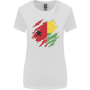 Torn Guinea-Bissau Flag Day Football Womens Wider Cut T-Shirt White