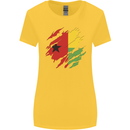 Torn Guinea-Bissau Flag Day Football Womens Wider Cut T-Shirt Yellow